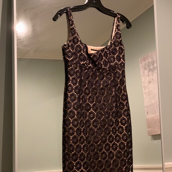 tahari black lace dress